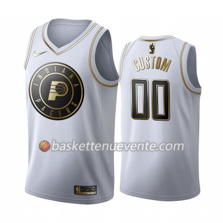 Maillot Basket Indiana Pacers Personnalisé 2019-20 Nike Blanc Golden Edition Swingman - Homme